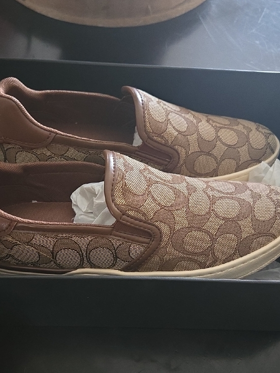 Coach Shoes - Slip-On Womens Canvas Sneakers in Brown